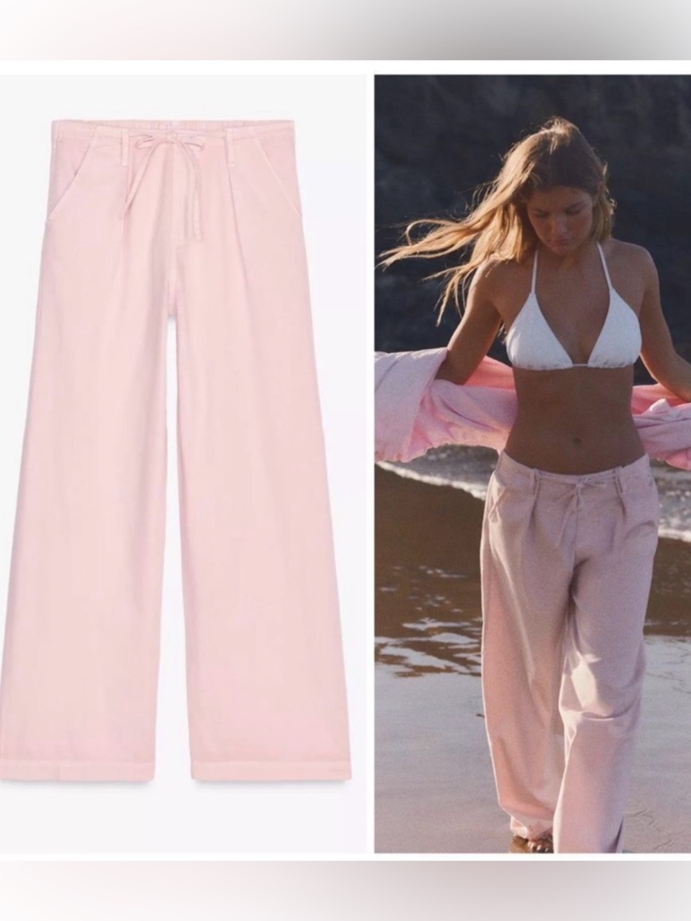 Zara Pleated Pants Pink New